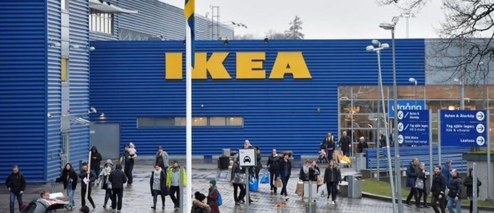 IKEA will take back your old furniture, resell it and give you the money.