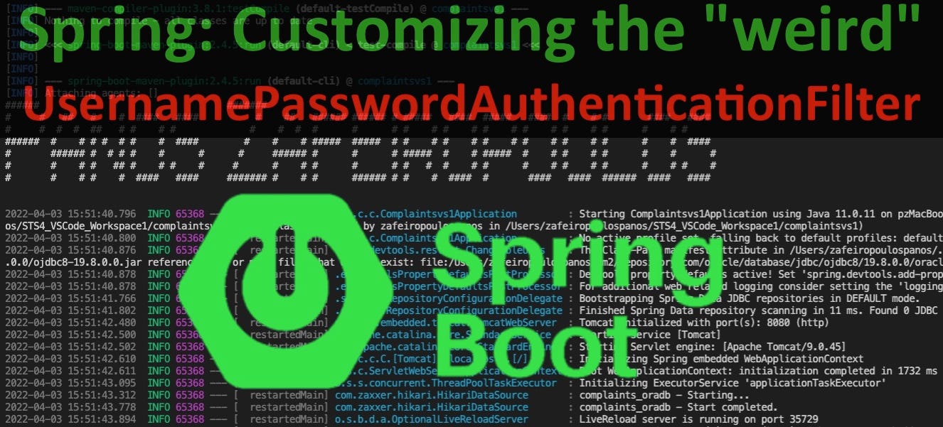 Spring: Customizing the “weird” UsernamePasswordAuthenticationFilter | by  Panos Zafeiropoulos | Dev Genius