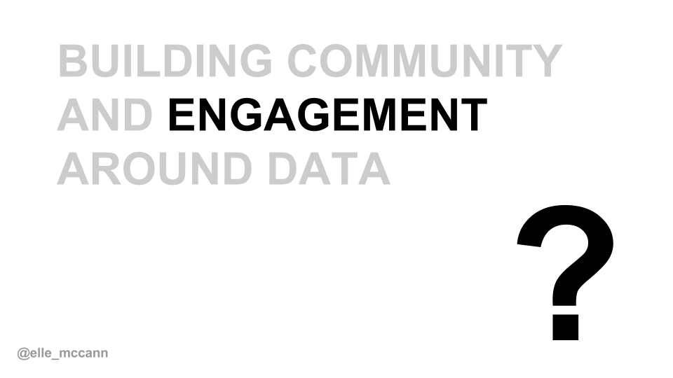 Building Community And Engagement Around Data