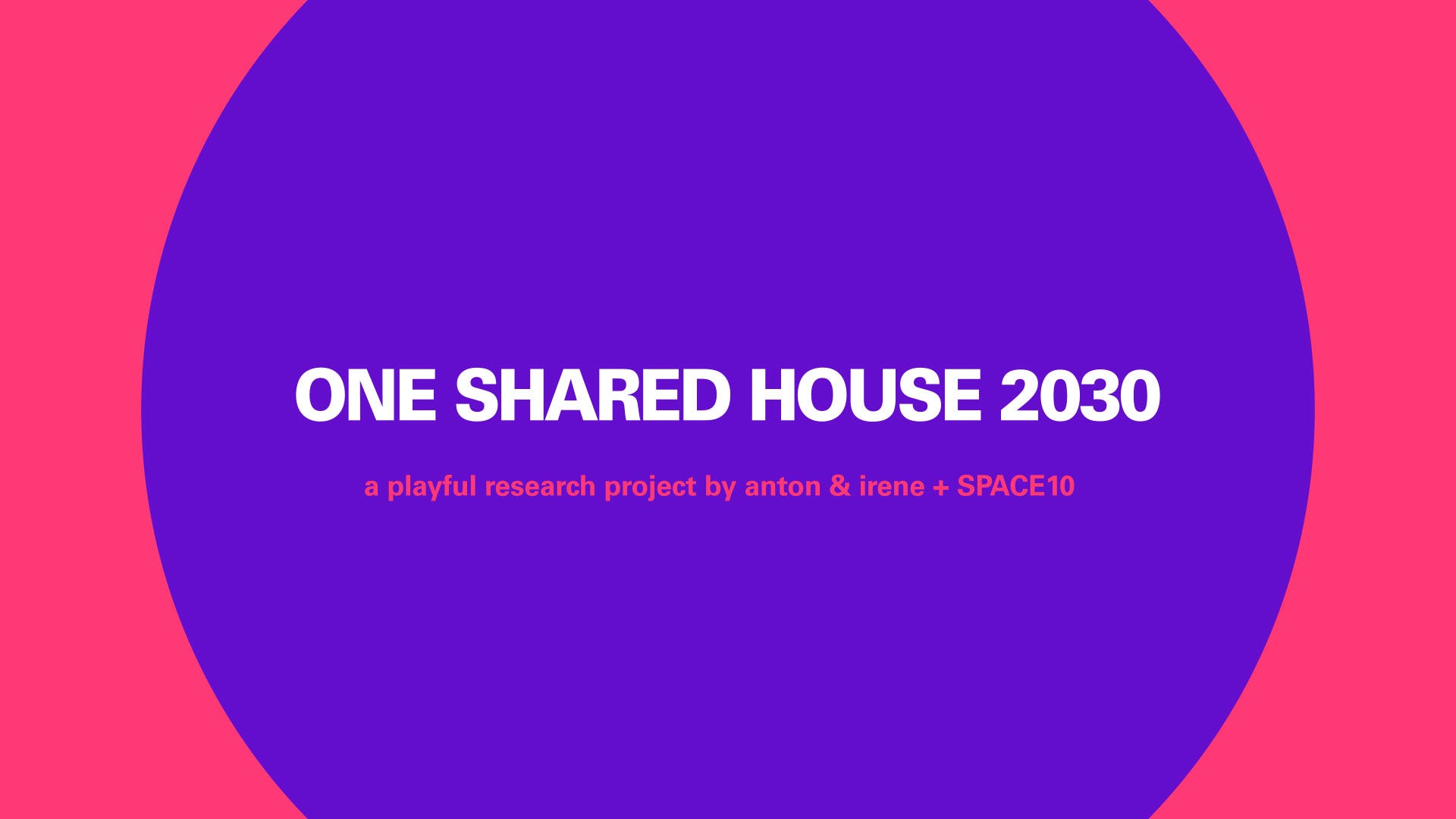 Welcome to One Shared House 2030: this is how you designed it