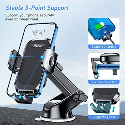 Car Phone Holder, Blukar Adjustable Car Phone Mount Cradle 360° Rotation — 2022  Upgraded Strong Sticky Gel Pad for Car Dashboard/Windscreen — One Button  Release for All 4.0''-6.7'' Phones, by FreeAdsz Classified