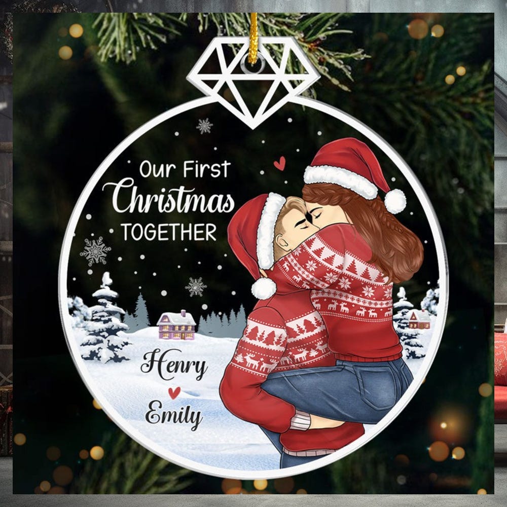 Merry Christmas, Festive Friends - Bestie Personalized Custom Ornament - Acrylic Custom Shaped - Christmas Gift For Best Friends, BFF, Sisters
