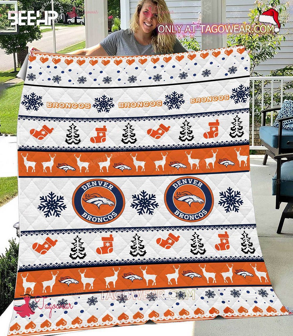 Denver Broncos Christmas Fleece Blanket, by Tagowear Trends