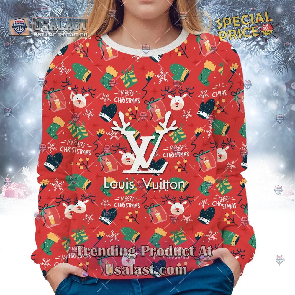 NEW Limited Edition Louis Vuitton Premium Minnie Mouse Pink Ugly Sweater
