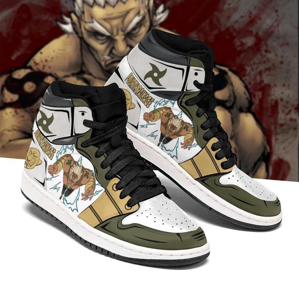 Naruto Fourth Raikage Skill Costume Boots Naruto Anime Air Jordan Shoes Sport Sneakers, For Men…