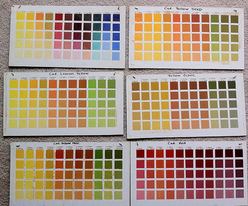 009Y) 82 Colors with Fine Touch Acrylics Color Chart Guide Mixing Theory  Paint Pouring 