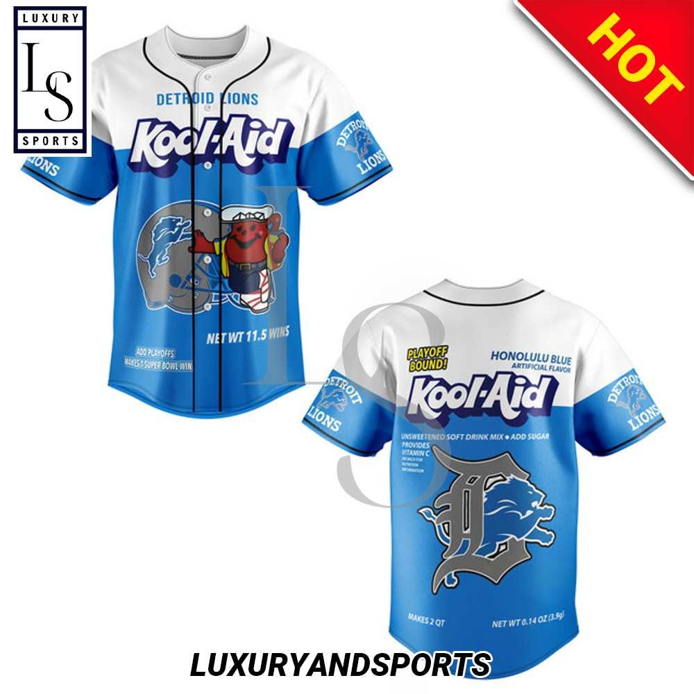 Detroit Lions 2024 Kool Aid Baseball Jersey by LuxuryAndSports Feb