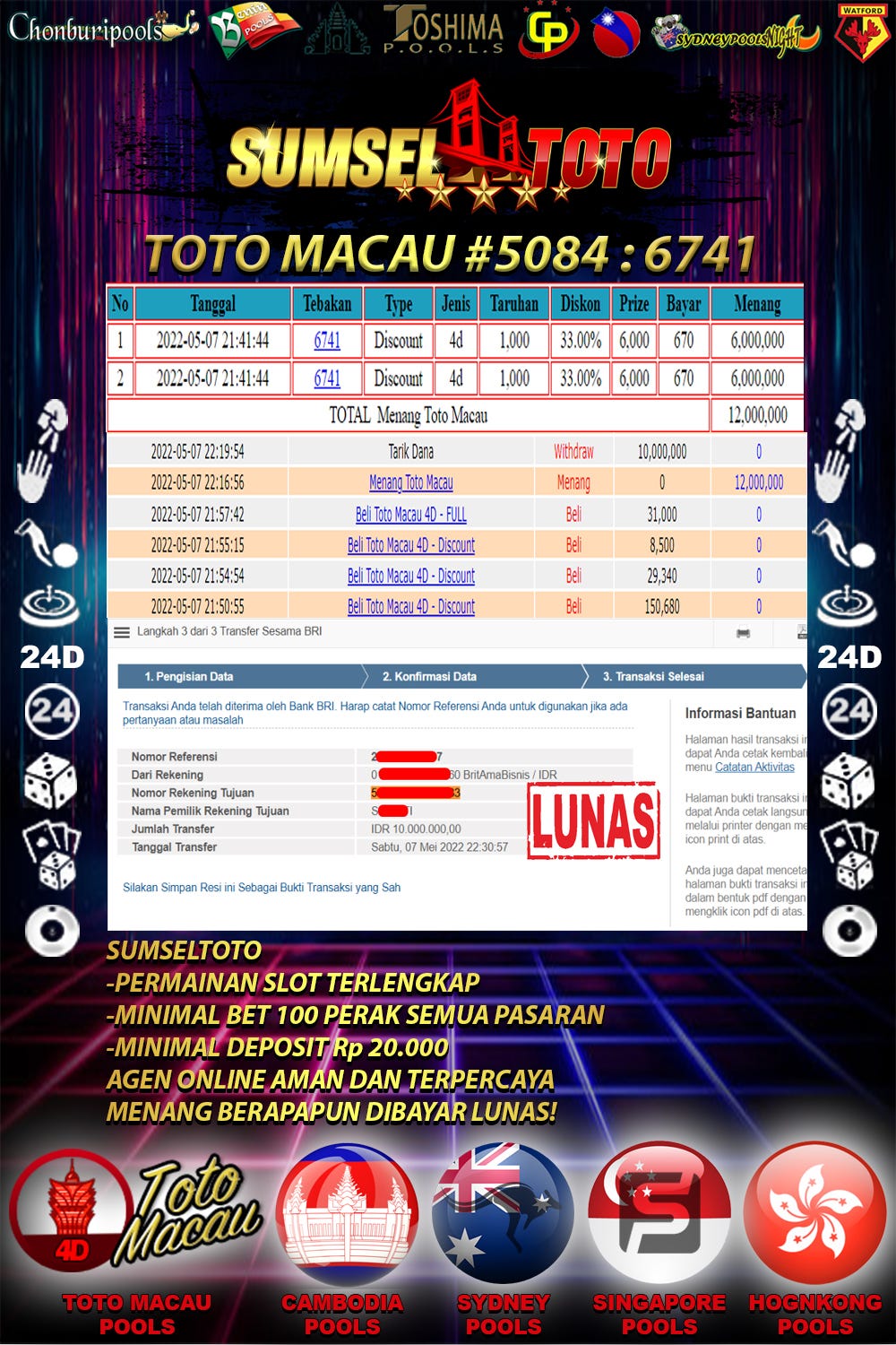bukti jp totomacau