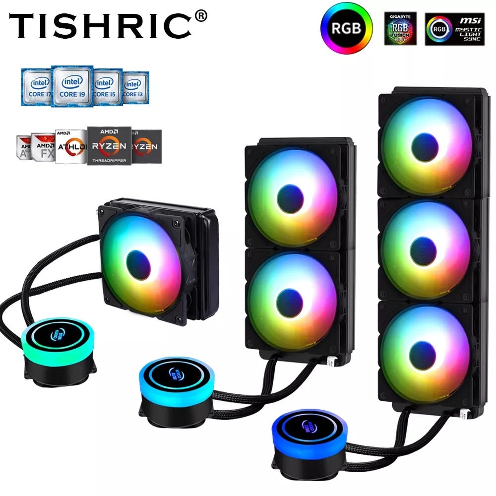 Top 5! TISHRIC Water Cooler Cpu Fan 120mm 240mm 360mm CPU Cooler RGB