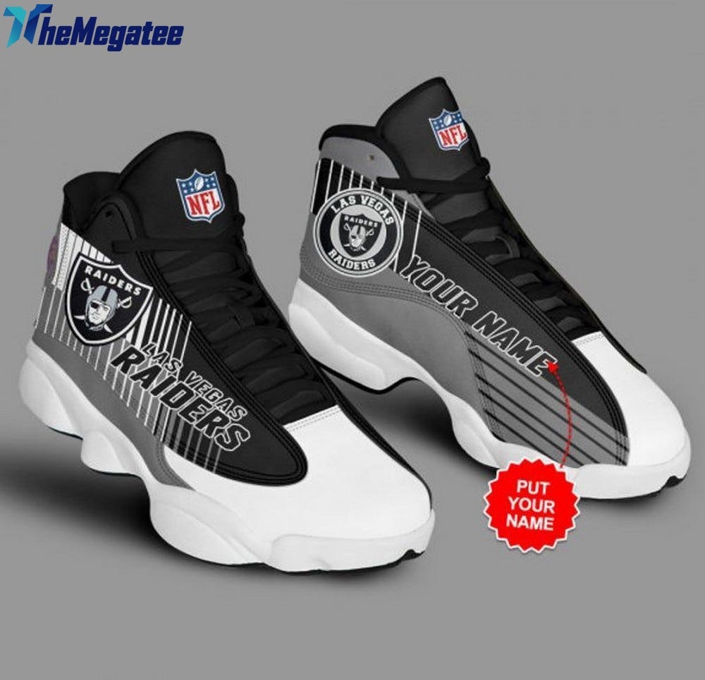 Las Vegas Raiders Nfl Big Logo Bling Bling Football Team 15 Air Jordan 13  Sneaker Shoes - It's RobinLoriNOW!
