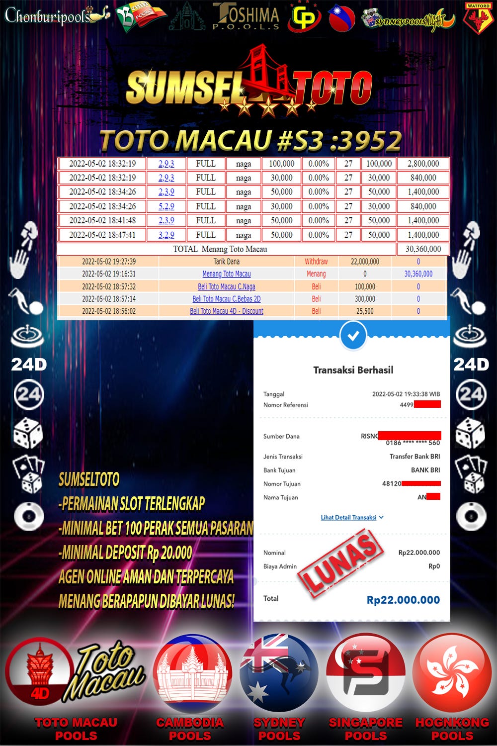 bukti jp totomacau