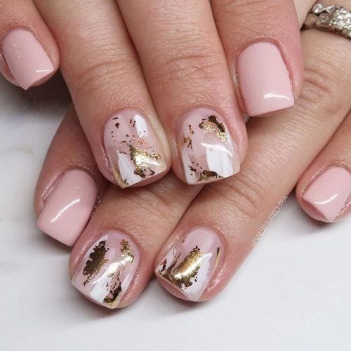 gold foil nail design