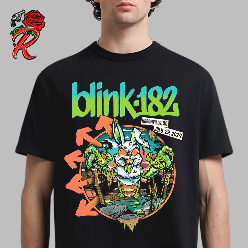 Blink 182 Merch Greenville SC At Bon Secours Arena On July 29 2024 Swamp Rabbit Unisex TShirt