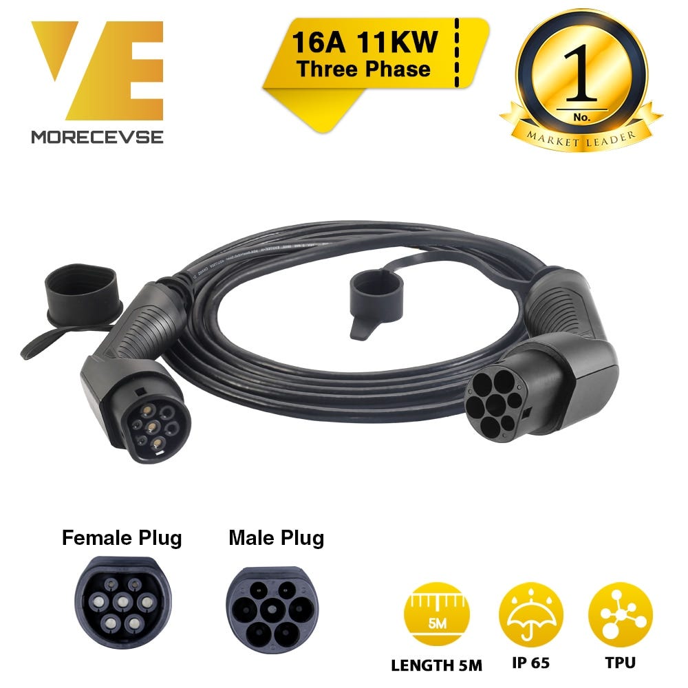 Best Morec EV Charging Cable 16A 11KW Three Phase for Electric Car