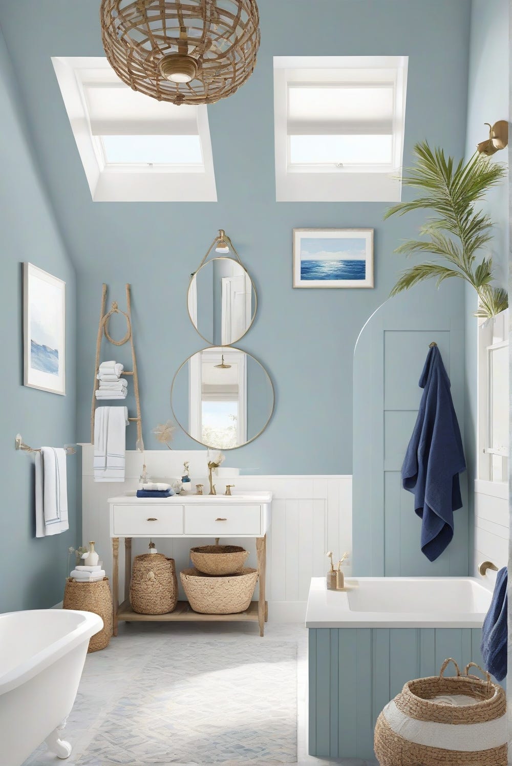Discover how to create a calming bathroom retreat with Naval (SW 6244