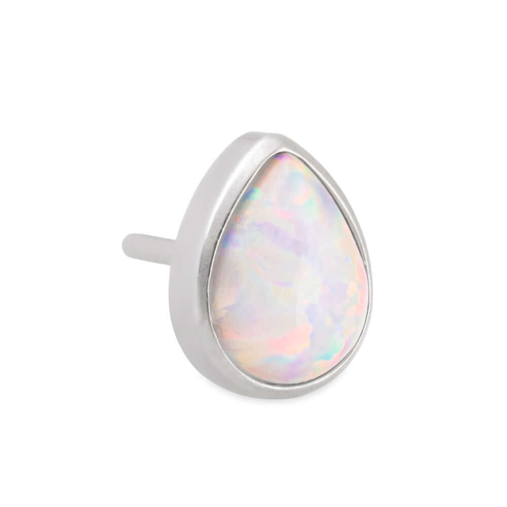 Tilum Beveled Teardrop Opal Titanium Threadless Top — Price Per 1