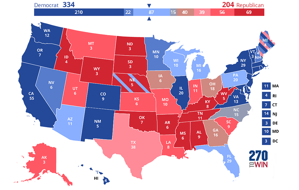 Recent Shifts in the Electoral College Map | by Billy Bradley | Medium