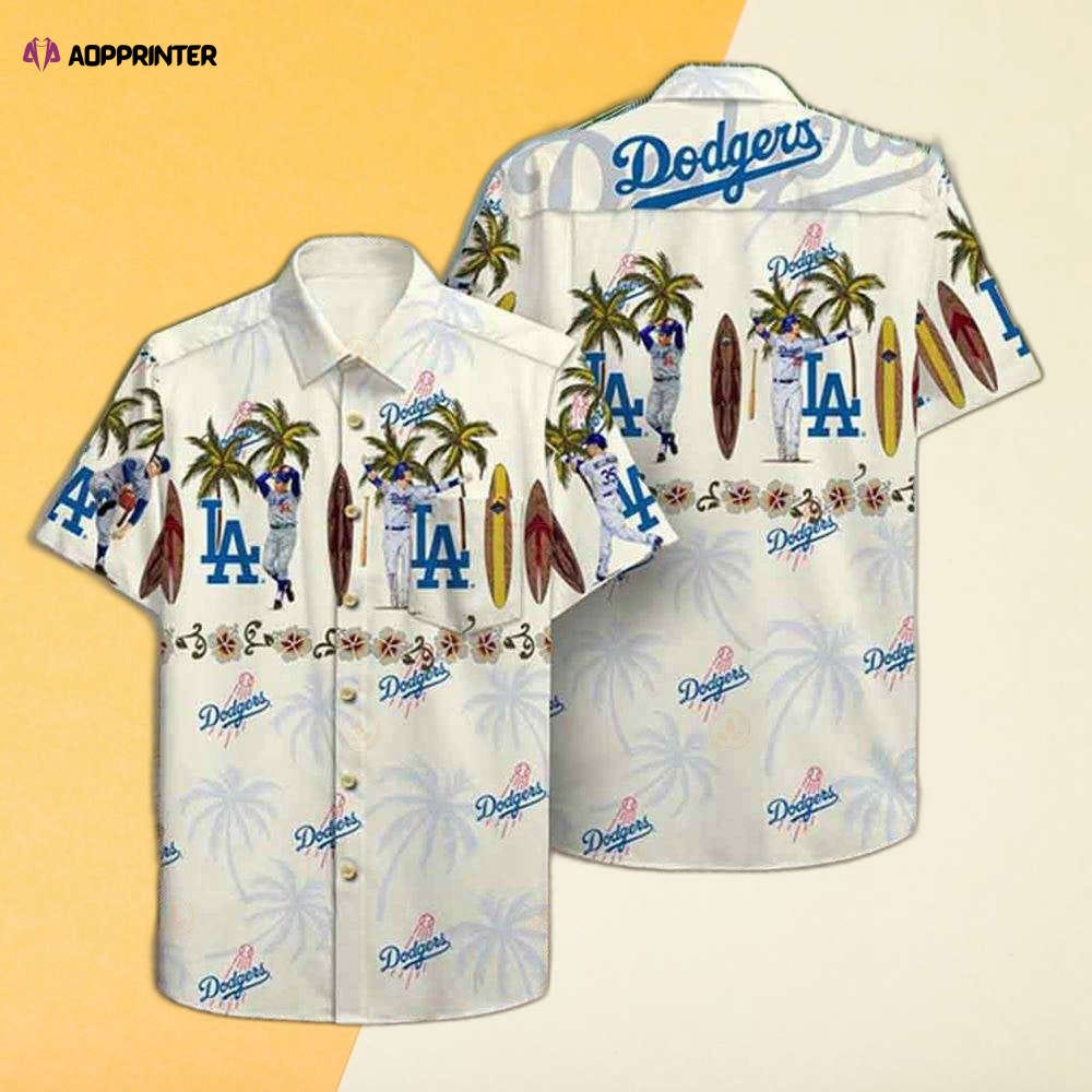 Men Los Angeles Dodgers Button Hawaiian Shirt Size S-5XL For Men