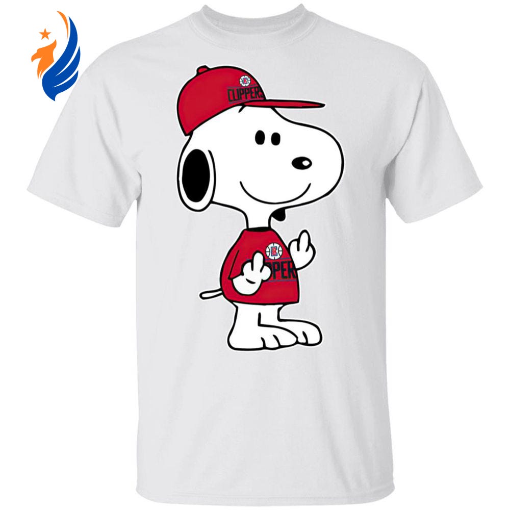 Snoopy LA Clippers NBA Double Middle Fingers Shirt — Express Your Attitude with Style!