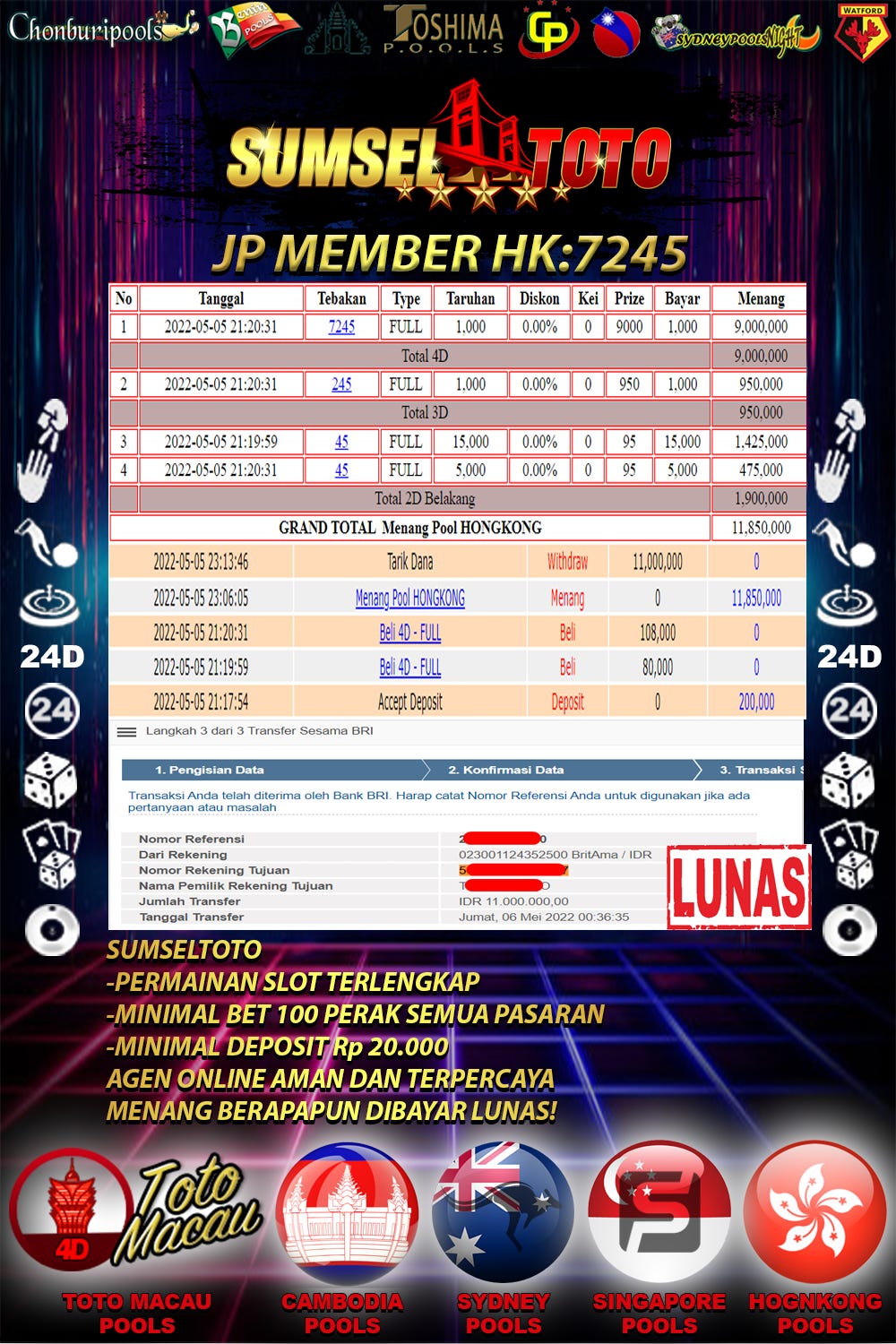 bukti jp hongkong