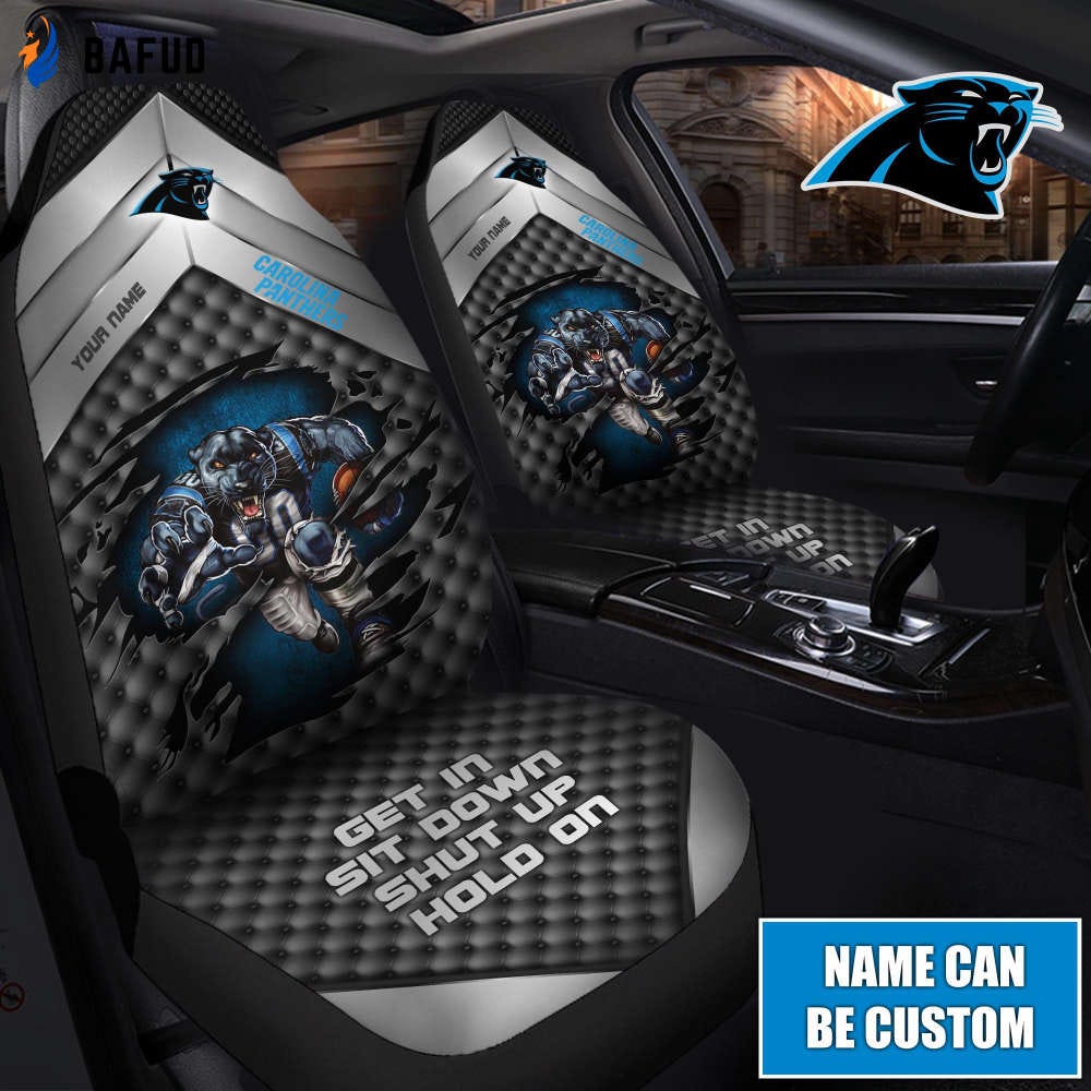 Carolina Panthers Nfl Get In Sit Down Shut Up And Hold On Cusstom Name Car Seat Covers For Fan…