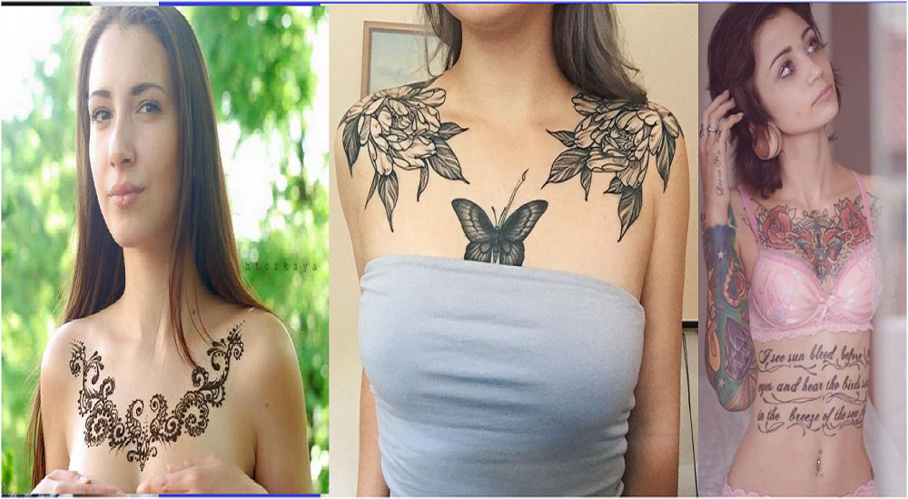 نقش للصدر Chest tattoo اشكال نقش حناء على الصدر Engraving on chest - Bvcxz  - Medium