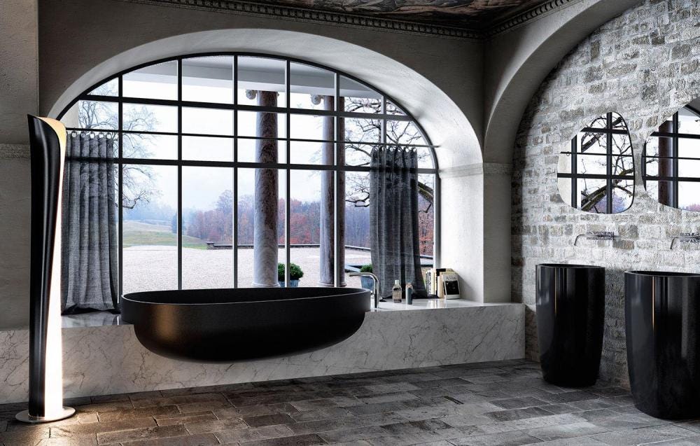 Ultra-Modern White And Black Bathroom