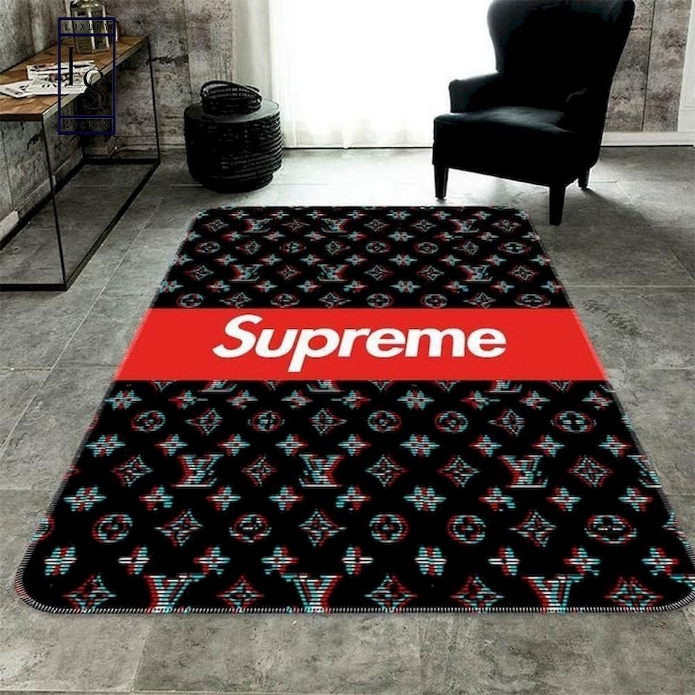 Lv And Supreme Carpet Rug Floor Decor