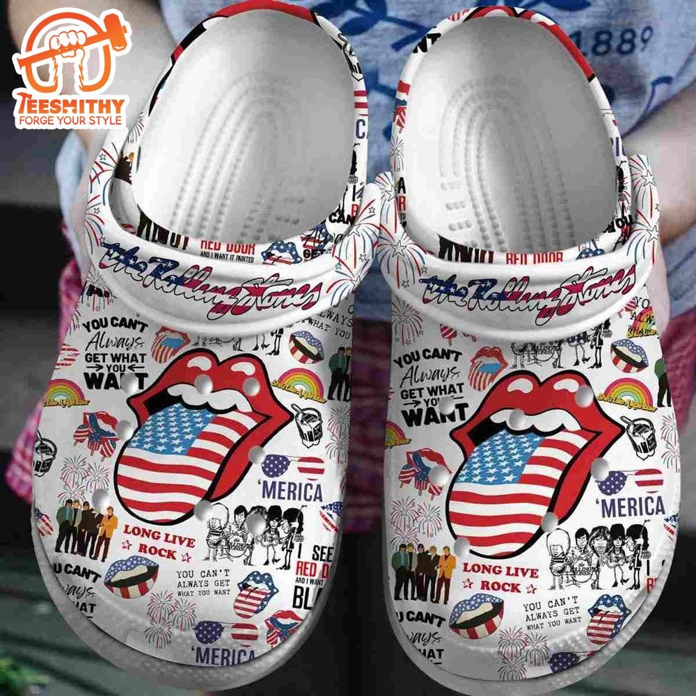 The Rolling Stones Crocs Crocband Clogs Shoes America Flag - Teesmithy ...