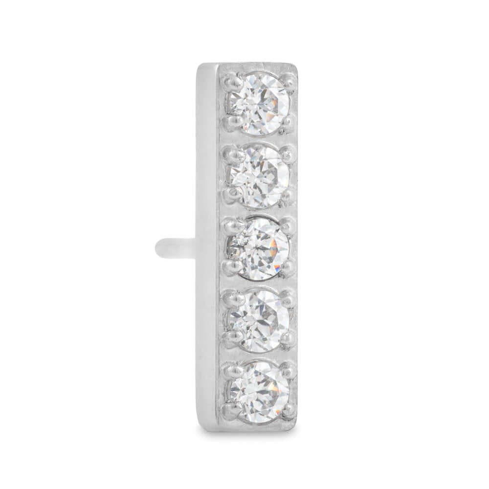 Tilum Jeweled Bar Titanium Threadless Top — Price Per 1