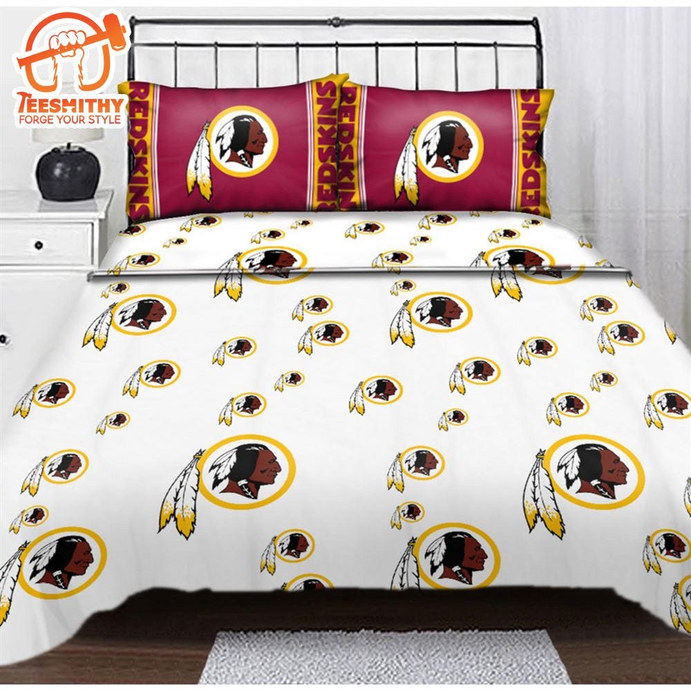 NFL Washington Redskins Multi Logo White Brown Bedding Set | by ...