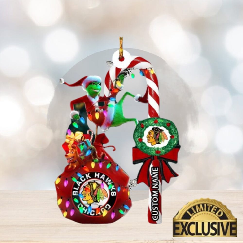 For NHL Fans Chicago Blackhawks Grinch Hand Funny Christmas Gift