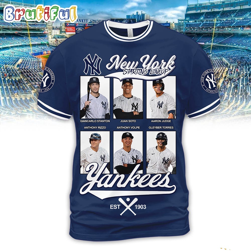 New York Yankees Starting Lineup Est 1903 3D Shirt by Kansas City