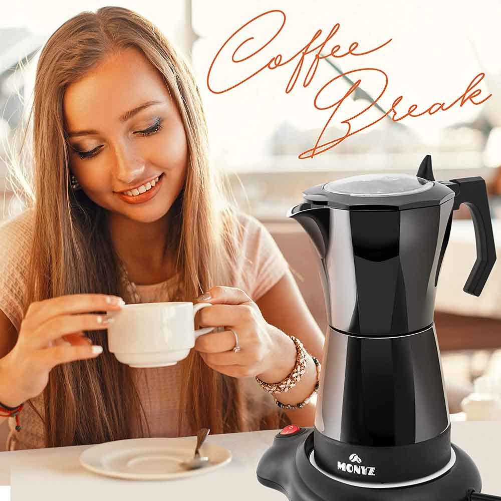 MONYZ Macchina da Caffe Elettrica con Interni in Alluminio