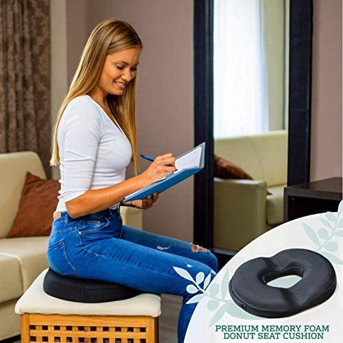 Memory Foam Donut Ring Cushion Comfort Car Seat Pad Coccyx Pain Relief  Pillow Home Office Pillow Washable Blue