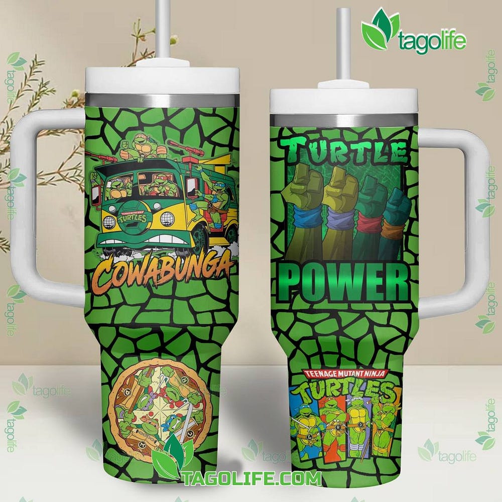 Tmnt Cowabunga Turtle Power Tumbler With Handle: Blast Into Retro 