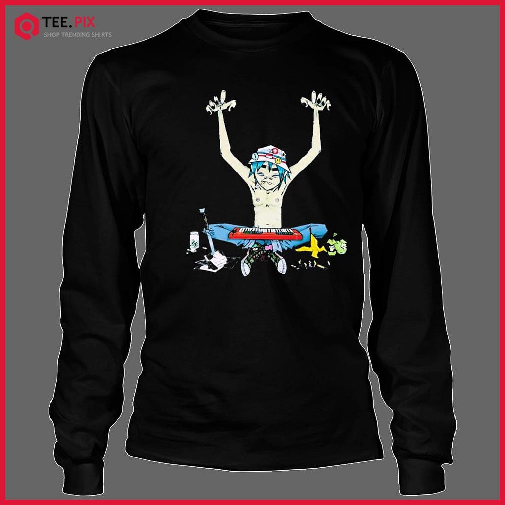 2D Playing Instruments Gorillaz Shirt by Teespix Fashion Store Medium
