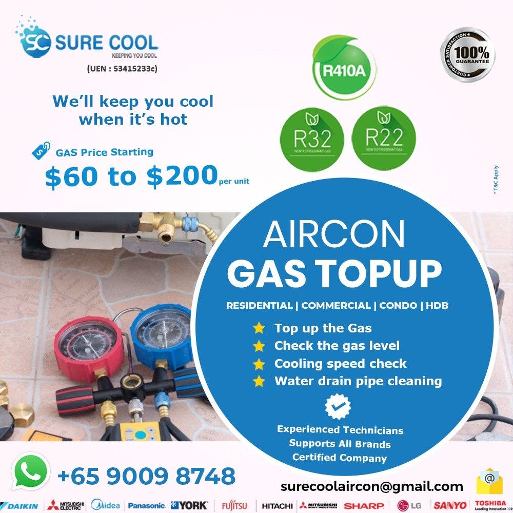 Surecool Aircon — Aircon Gas TopUp R32, R410 by Surecoolaircon Medium