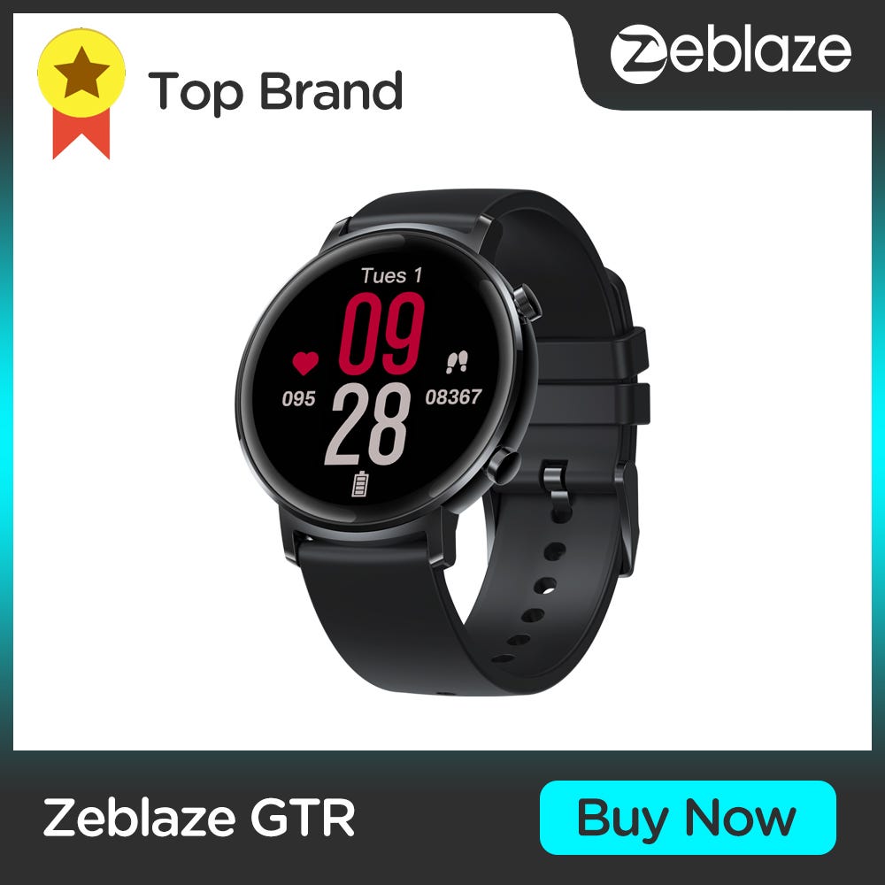 Zeblaze GTR Heart Rate Blood Pressure Smart Watch Metal Body 10 Professional Sports Smarthwatch