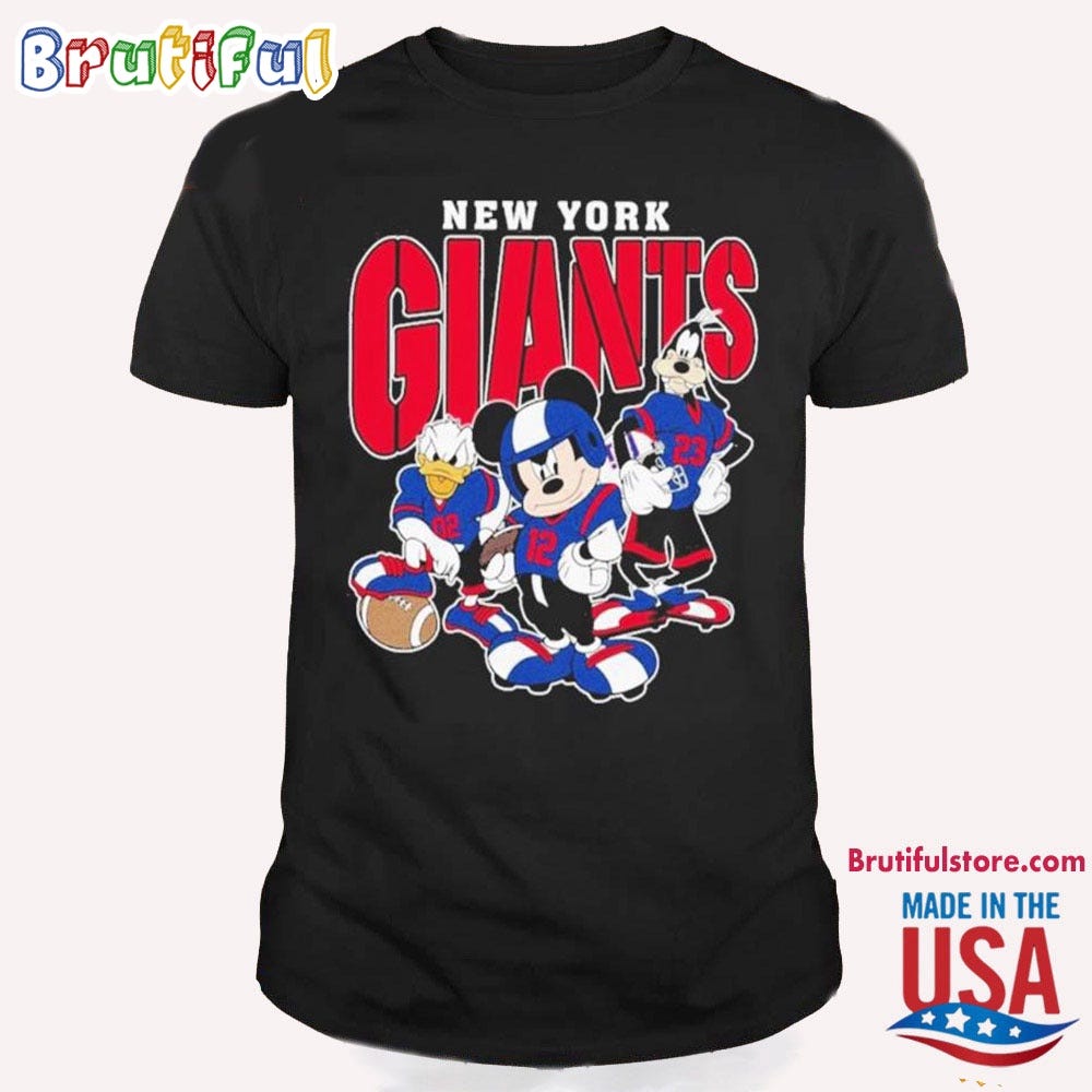 New York Giants Mickey Donald Duck And Goofy T Shirt, New York Giants