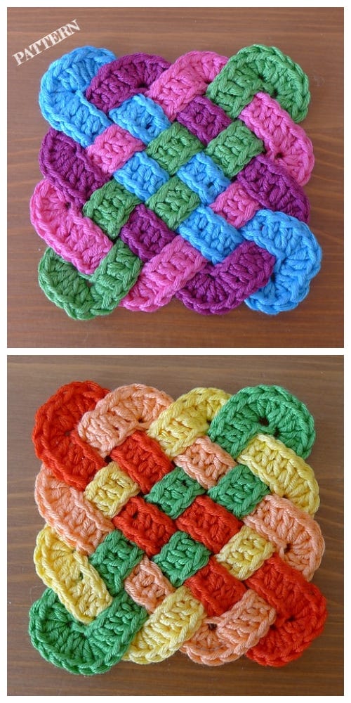 Free Easy Crochet Coaster Pattern - Celtic Knot Crochet