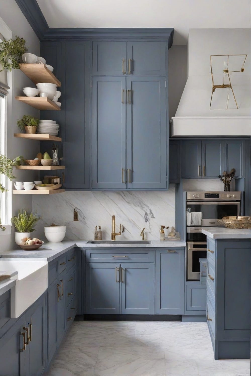 Upgrade your kitchen in 2024 with these stylish blue-gray cabinets ...
