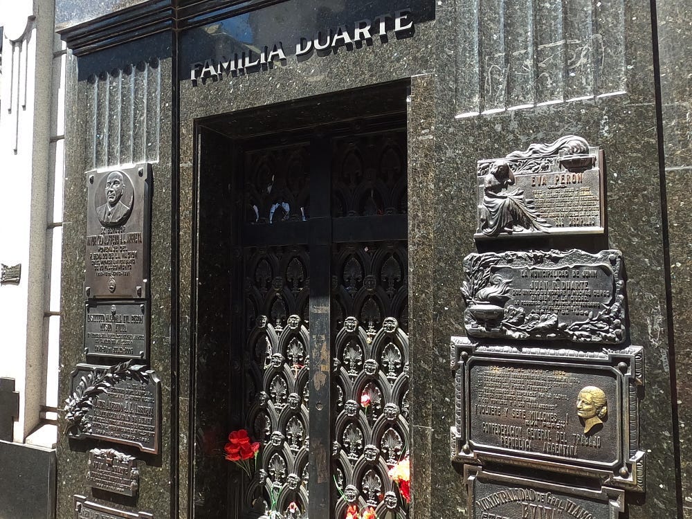 Eva Perón’s final resting place. Photo by author.