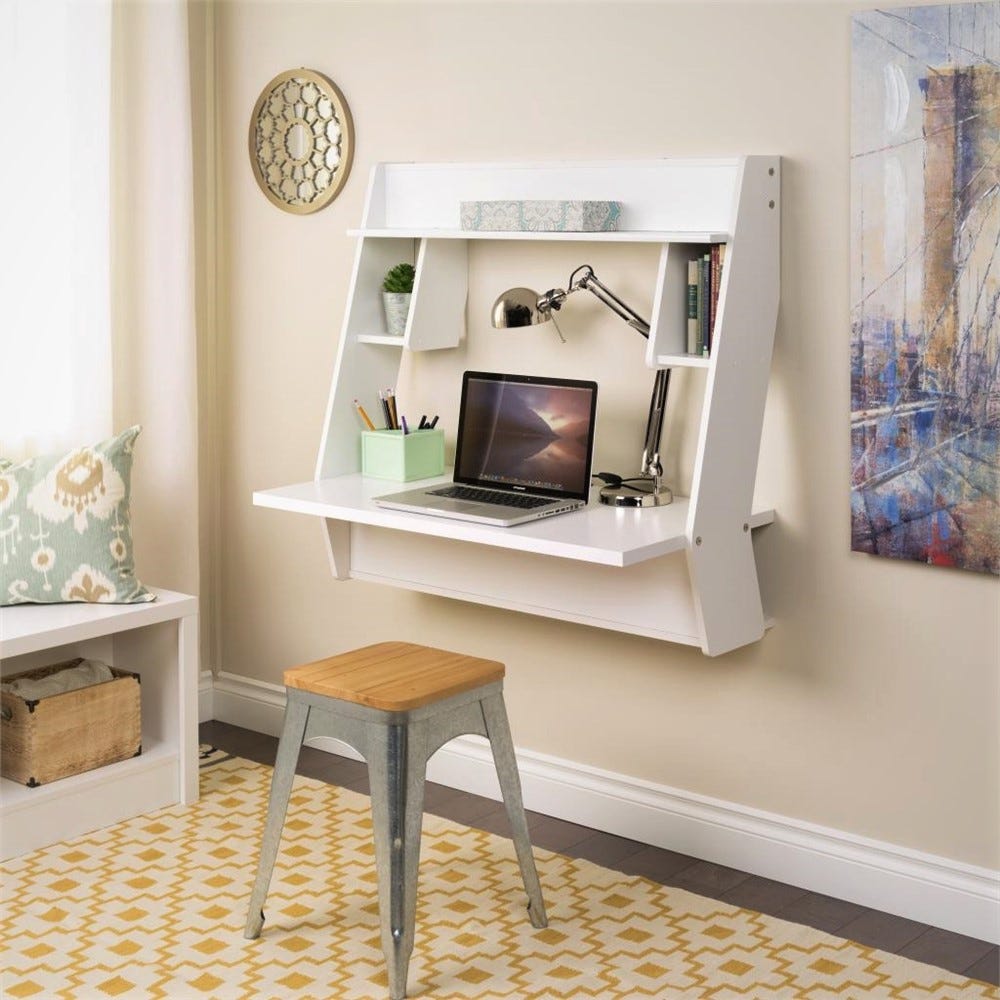 Simple DIY Wall Desk, Shelf & brackets (for under $23!) - Jenna Sue Design