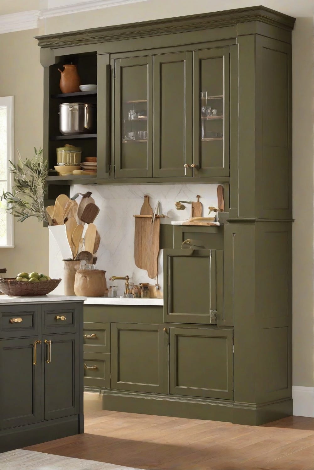 Kitchen Cabinet: Ripe Olive SW 6209–2024 Kitchen Cabinet Paint Guide | by Home Cabinet Expert ...