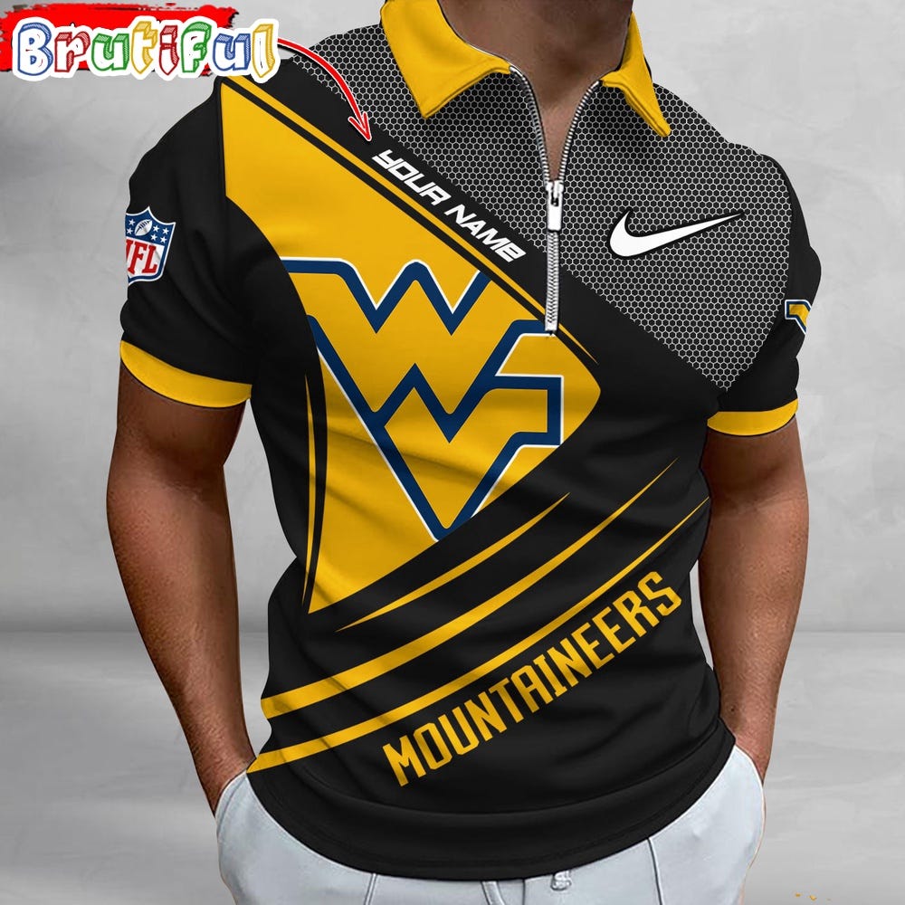 NCAA West Virginia Mountaineers Polo Shirt, Sporty Zip Polo Shirt - nfl ...