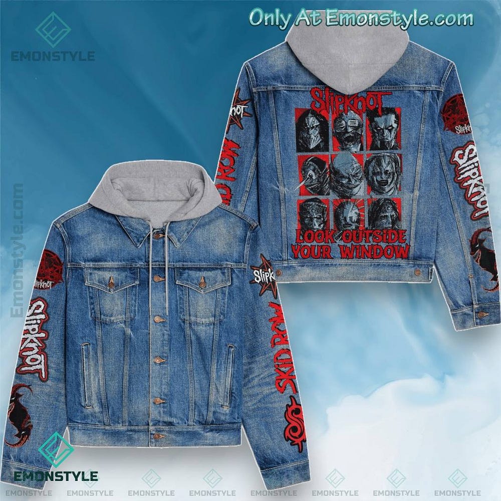 Slipknot Look Outside Your Window Jean Hoodie Jacket Edgy Style for