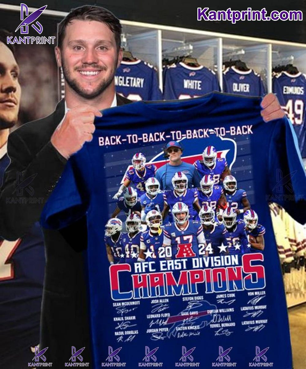 Buffalo Bills Back To Back 2024 Afc East Division Champions Signatures
