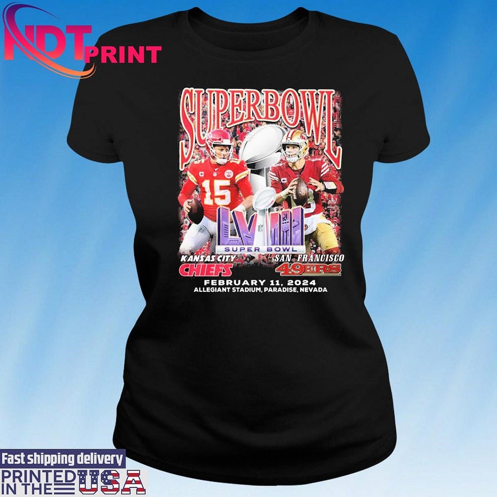 Official Superbowl 2024 Kansas City Chiefs And San Francisco 49ers February 11 2024 shirt NDT