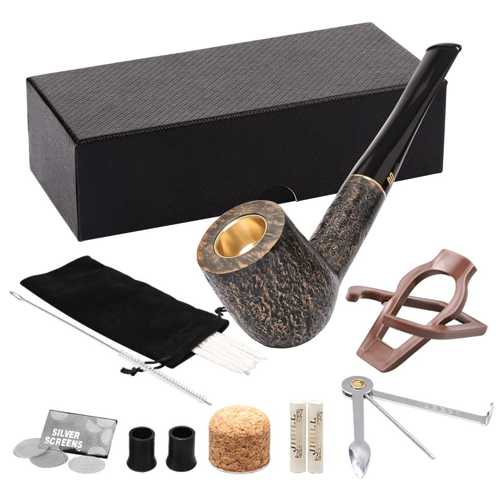 MUXIANG Fashion Bent Type Wooden Tobacco Pipe With 9mm Filter Aa0012S